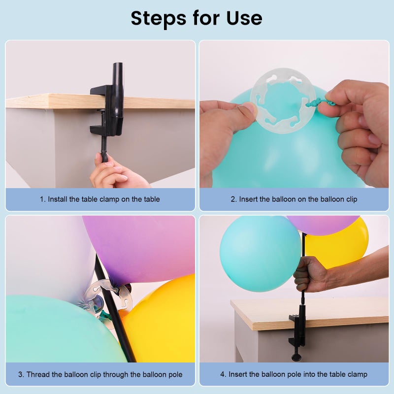 AXHJ 13Ft Adjustable Balloon Arch Stand Kit, New Reusable Table Balloon Arch Kit with Base High Strength Glass Fiber Pole for DIY Party Wedding Birthday Baby Shower Kids Decorations - Image 3